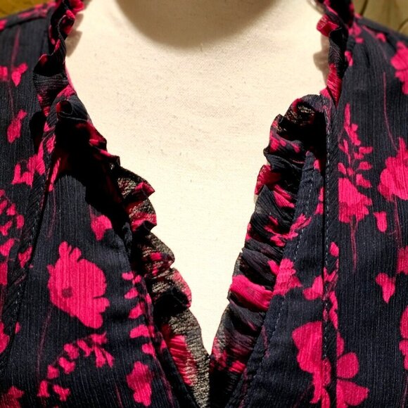 Tommy Hilfiger S 8 Margo Floral Chiffon Romantic Midi Silhouette Elegant Coastal - Picture 8 of 13